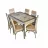 Set de masa si scaune Magnusplus Kelebek II 1121 + 6 scaune Merchan Bej cu alb