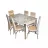 Set de masa si scaune Magnusplus Kelebek 0634 + 4 scaune Merchan Bej cu alb