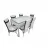 Стол со стульями Magnusplus Kelebek II 611 + 6 стулья Merchan Белый, Черный