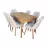 Стол со стульями Magnusplus MDF 1 Дерево (Стол Butterfly Sumela + 6 стульев Karegold Istinye 18)