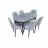 Стол со стульями Magnusplus MDF Овал Серый (Masa Karegold Aris Antrasit + 6 стульев серый бархат)