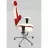 Офисное кресло Kulik System Galaxy Белый, Красный, Экокожа, Дизайнерский шов ZETA