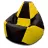 Bean Bag AG Pară Șahmate L, Negru/Galben