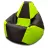 Bean Bag AG Pară Șahmate XXL, Negru/Verde