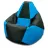 Bean Bag AG Pară Șahmate XXL, Negru/Albastru