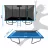 Trambulina THUNDER OUTSIDE PHENOM 8FT*12FT, 244x366 cm, cu plasa de protectie exterioara, Blue
