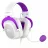 Gaming Casti Havit Gaming Headset Havit H2002d, 53mm driver, 20-20kHz, 64 Ohm, 110dB, Detachable Mic, Leather Earmuffs, In-Line Controls, 2.0m, 3.5mm(4pin), White/Purple