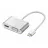 Концентратор USB UGREEN USB-C to HDMI + VGA Adapter with PD, Silver