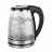 Ceainic electric Brock Kettle BROCK WK 2406, Glass Black with LED light, 1500W, 1,8l, concealed heating element, 360° swivel base, auto shut-off after boiling
