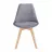 Стул Jumi Scaun bucatarie/living, Bari, Jumi, lemn, catifea, 49x60x82 cm, Gri