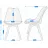 Стул Jumi Scaun bucatarie/living, Bari, Jumi, lemn, catifea, 49x60x82 cm, Gri