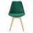 Стул Jumi Scaun bucatarie/living, Bari, Jumi, lemn, catifea, 49x60x82 cm, Verde