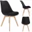 Стул Jumi Scaun bucatarie/living, Bari, Jumi, lemn, catifea, 49x60x82 cm, Negru