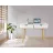 Masa de birou Nex Home Masa de birou cu 2 sertare, Jumi, 110x50x75 cm, Alb/stejar