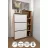 Тумба для обуви Nex Home Pantofar cu 7 compartimente Lego Nex Home 90 x 32 x 143 cm, Stejar/Alb