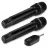 Микрофон SVEN SVEN MK-742, two wireless dynamic microphones, Li-Ion 180mAh, 2.4GHz radio / 6.3 mm plug, up to 25 m distance, up to 12 hours, pop filter, black