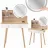 Masa de toaleta Jumi MASA DE TOALETA CU OGLINDĂ, LUMINA LED SI MINERE DIN PIELE, , 87X47X18CM, PIN/ALB CM-324329