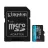 Card de memorie KINGSTON 256GB microSD Class10 A2 UHS-I U3 (V30) Kingston Canvas Go Plus Gen 4 + SD Adapter, Ultimate, up to 200Mb/s, Ideal for Android mobile devices, action cams, drones and 4K video production SDCG4/256GB