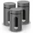 Set containere Tadar Набор банок для хранения Tadar Prato Grey 3pcs