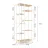 Стеллаж Nex Loft Raft metalic Nex Loft Cascade 1780x700x300 mm, 7 rafturi, PAL, White / Oak Artisan