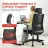 Fotoliu Gaming Lumi LumiVida Ergonomic Office Chair LV-CH05-37, Black, Adjustable Headrest, Lumbar Support, Breathable Mesh Back, Fixed Armrest, Pneumatic Seat-Height Adjustment, 340mm Nylon Base, 60mm PU Caster,100mm Class 3 Gas Lift, Weight Capacity 150Kg