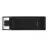 USB flash drive KINGSTON 128GB USB-С3.2 Kingston DataTraveler 70, Black, USB-C, Cap design, Stylish and slim plastic casing fits, Keyring Loop (Read 80 MByte/s, Write 20 MByte/s) DT70/128GB