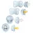 Suzeta Bibs Set 4 suzete BIBS Try-it Collection Baby Blue (0-6 luni)