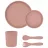 Столовый сервиз Kikkaboo Set de hranire din silicon KikkaBoo Platinum Blush