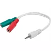Cablu audio 3.5 mm 4-pin plug to 3.5 mm stereo + microphone sockets adap GEMBIRD CCA-417W 10 cm