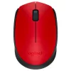 Mouse Wireless Logitech M171 Red, Optical Mouse for Notebooks, Nano receiver,  Red, Retail 
