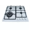 Plita incorporabila cu gaz 4 arzatoare, Arzator Wok, Email, Alb TORNADO EN-6500 TURBO WH 