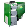 Cazan pe combustibil solid 12 kW,  100 m2,  Control mecanic,  Gri,  Verde,  Alb DREWMET ECO-PRIM KOMPACT 12 KW 1.3 U 