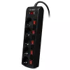 Prelungitor cu protectie 5 Sockets,  1.8m SVEN SF-05PL Black 