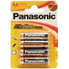 Батарея  PANASONIC ALKALINE Power AA Shrink*4,  Alkaline,  LR6REB/4P 