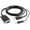 Cablu video HDMI, VGA+3.5mm jack Cablexpert A-HDMI-VGA-03-10 male-male,  3.0m