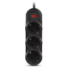 Prelungitor cu protectie 3 Sockets,  3.0m SVEN SF-03L Black retail box, flame-retardant material