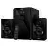 Speakers SVEN MS-2250 Black,  2.1 / 50W + 2x15W RMS, Bluetooth, FM-tuner, USB & SD card Input, Digital LED display, built-in clock, set the switch-off time, remote control, all wooden