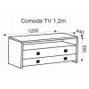 Comoda PAL melaminat, MDF, Bardolino Ambianta Living Oscar comoda TV mare 1, 2m 120 x 56.5 x 44