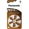 Батарея  PANASONIC PR312,  Blister*6,  PR-312/6LB (PR41),  3.6x7.9mm,  170mAh 