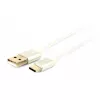 Cablu USB USB2.0, Type-C Cotton braided - 1.8m Cablexpert CCB-mUSB2B-AMCM-6-S 