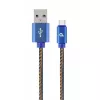 Cablu USB  Cablexpert Blister Type-C/USB2.0,  AM/CM,  1.0 m,  Cablexpert Cotton Braided Bllue Jeans,  CC-USB2J-AMCM-1M-BL 