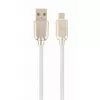 Cablu USB  Cablexpert Blister MicroUSB/USB2.0,    2.0 m,  Cablexpert Premium Rubber White,  CC-USB2R-AMmBM-2M-W 