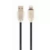 Cablu USB  Cablexpert Blister Lightning 8-pin/USB2.0,  2.0m Cablexpert Premium Rubber Black,  CC-USB2R-AMLM-2M 