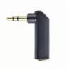 Кабель аудио  Cablexpert Audio stereo adapter 3.5 mm,  angled 90 °,  3-pin M to 3-pin F,  Cablexpert,  A-3.5M-3.5FL 