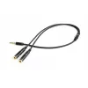 Cablu audio  Cablexpert CCA-417M 3.5 mm 4-pin plug to 3.5 mm stereo + microphone sockets adapter cable,  20cm,  Black 
