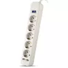 Prelungitor cu protectie 5 Sockets,  1.8m SVEN SF-05LU White 2 USB