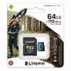 Card de memorie MicroSD 64GB KINGSTON Canvas Cangas Go Plus SDCG3/64GB Class10,  UHS-I,  U3,  V30
