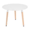 Стол офисный MDF,  Lemn,  Metal,  Alb,  Stejar laptos,   OEM Eames Bebe White 60 x 46 x 60