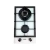Plita incorporabila cu gaz 2 arzatoare,  Arzator Wok,  Sticla calita,  Aprindere electrica,  Alb WOLSER WL-6200 GT IC White 