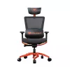 Fotoliu Gaming Metal cu aplicari din plastic,  Plasa,  Piele PVC,  Gazlift,  150 kg,  160-190 cm,  Negru, Oranj Cougar ARGO Orange 